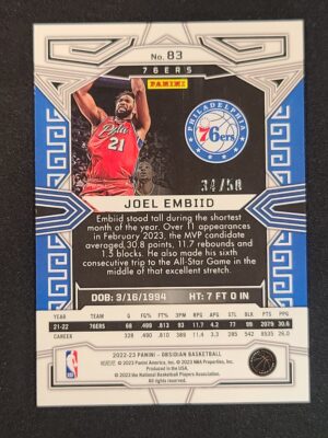 #83 Obsidian Electric Etch Orange #/50 - Joel Embiid - Image 2