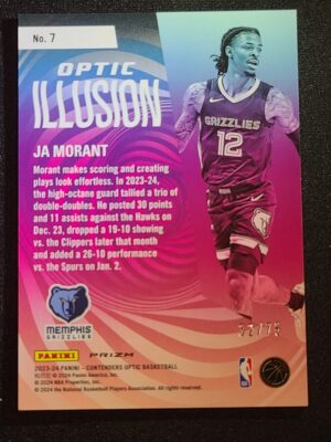 #7 Blue Cracked Ice Illusion #/75 - Ja Morant - Image 2