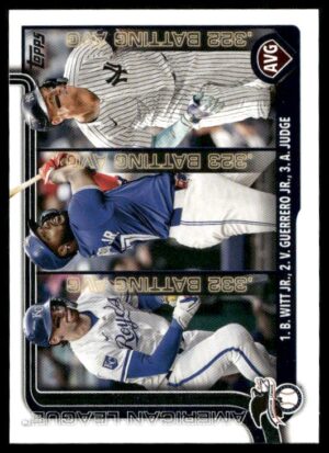 #345 Base American League Leaders AVG -  Bobby Witt Jr. / Vladimir Guerrero Jr. / Aaron Judge